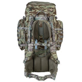 Highlander Pinnacle Rucksack 90L in HMTC Camo back on white background