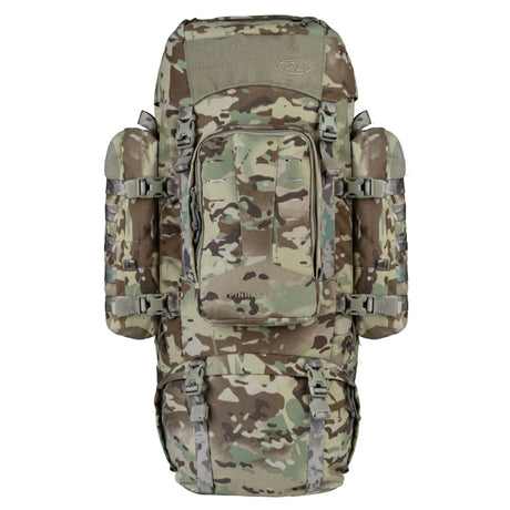 Highlander Pinnacle Rucksack 90L in HMTC Camo - front three-quarter view