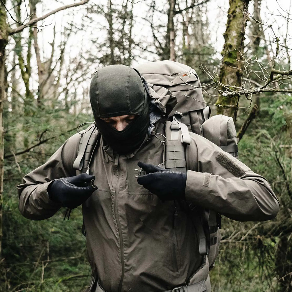 Highlander Pinnacle Rucksack 90L in ranger green in the outdoors