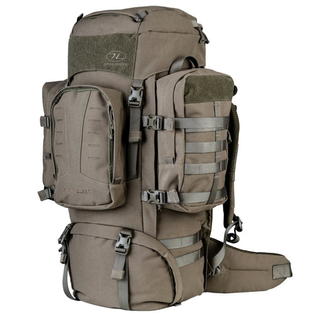 Highlander Pinnacle Rucksack 90L in ranger green front on white background