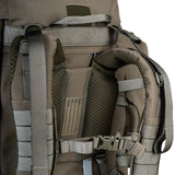Highlander Pinnacle Rucksack 90L in ranger green back straps on white background