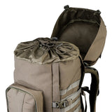 Highlander Pinnacle Rucksack 90L in ranger green drawcord closure on white background