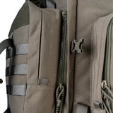 Highlander Pinnacle Rucksack 90L in ranger green zip side front on white background
