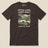 Pitch Late Leave Early T-Shirt in Brown, laid flat, front view