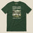 Pitch Late Leave Early T-Shirt in Forest, laid flat, front view
