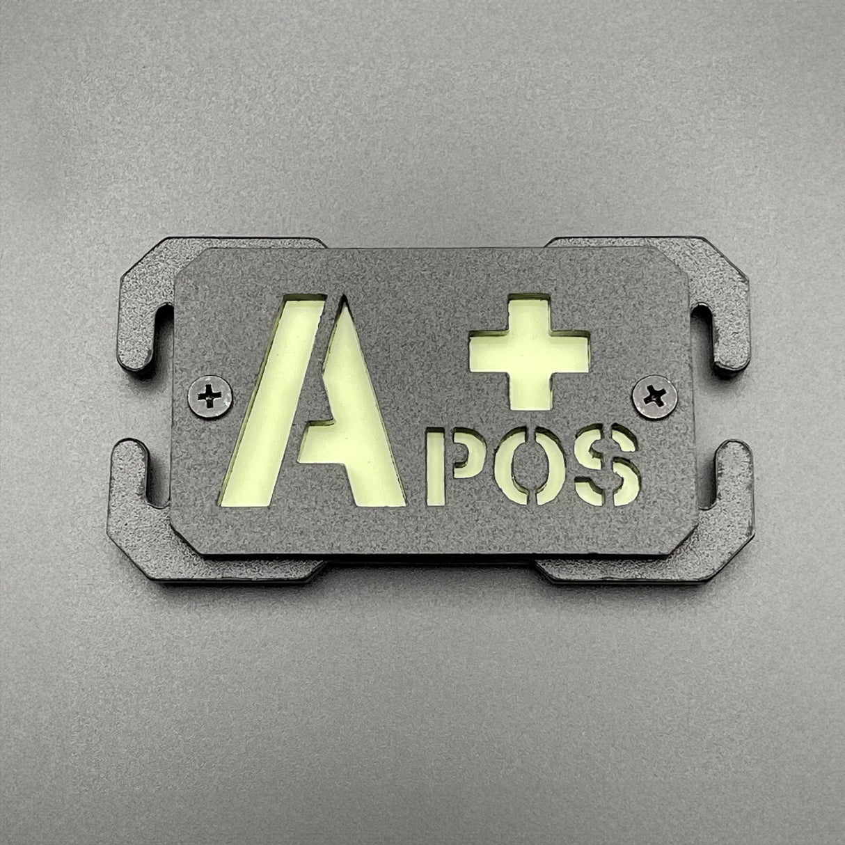 A Pos Blood Group Moulded Plastic Patch, Glow in the Dark | Task Outdoor