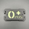 O Pos Blood Group Moulded Plastic Patch, Glow in the Dark | Task Outdoor