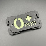 O Pos Blood Group Moulded Plastic Patch, Glow in the Dark | Task Outdoor