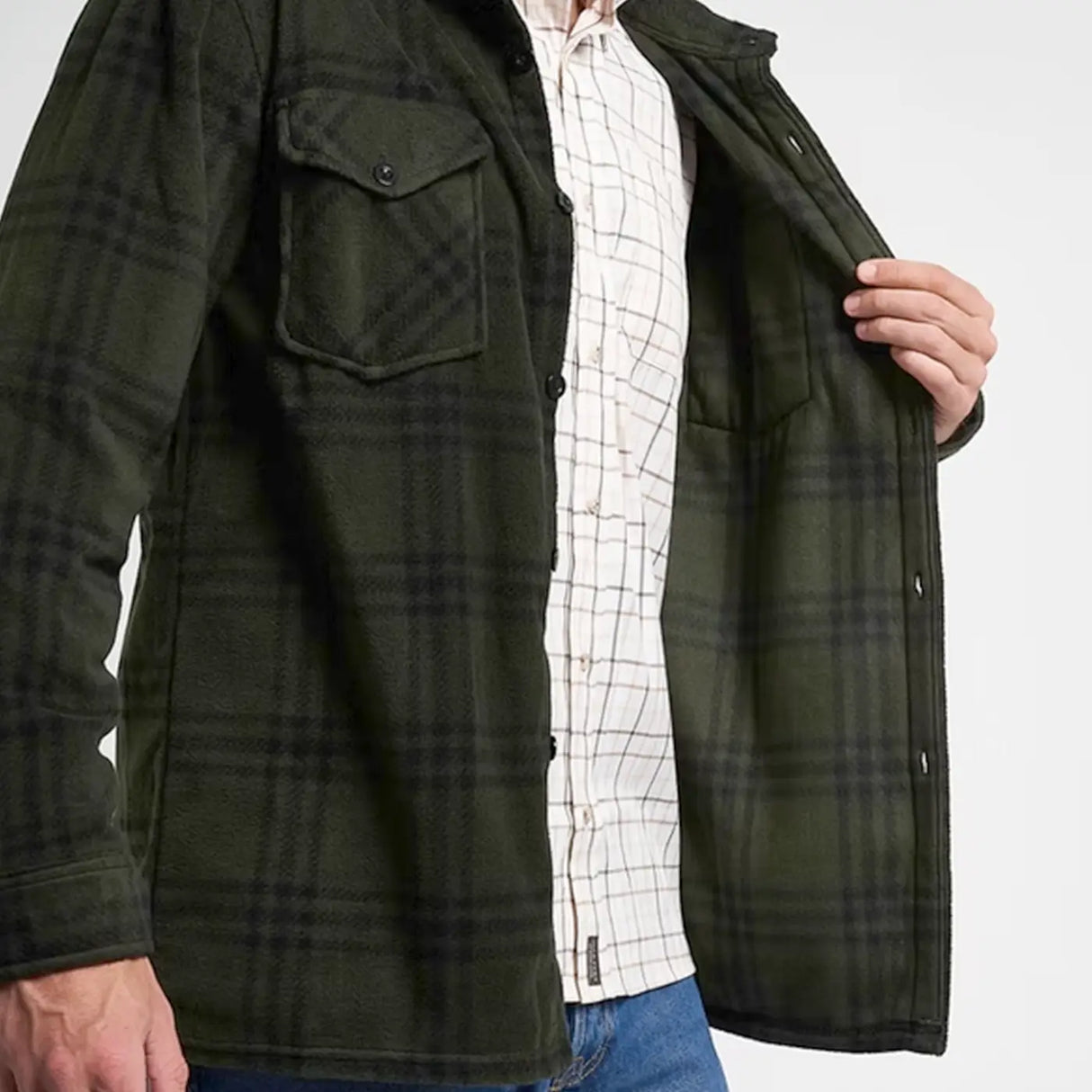 Jack Pyke Polar Fleece Shirt Green Check | Task Outdoor