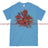 Poppies On Union Flag Watercolour Printed T-Shirt - Carolina Blue