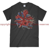 Poppies On Union Flag Watercolour Printed T-Shirt - Charcoal