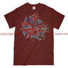 Poppies On Union Flag Watercolour Printed T-Shirt - Maroon