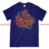Poppies On Union Flag Watercolour Printed T-Shirt - Navy Blue