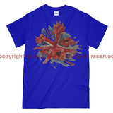 Poppies On Union Flag Watercolour Printed T-Shirt - Royal Blue