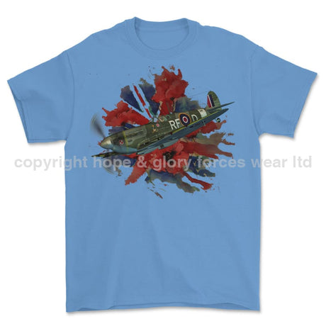 Poppy And Spitfire Lest We Forget Printed T-Shirt - Colourway 3