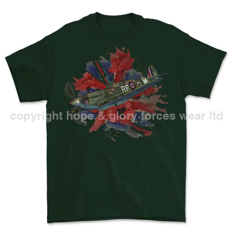 Poppy And Spitfire Lest We Forget Printed T-Shirt - Colourway 5
