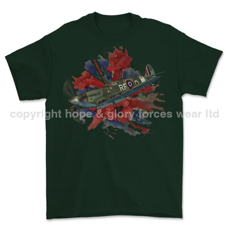Poppy And Spitfire Lest We Forget Printed T-Shirt - Colourway 5