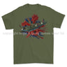 Poppy And Spitfire Lest We Forget Printed T-Shirt - Military Green/Olive