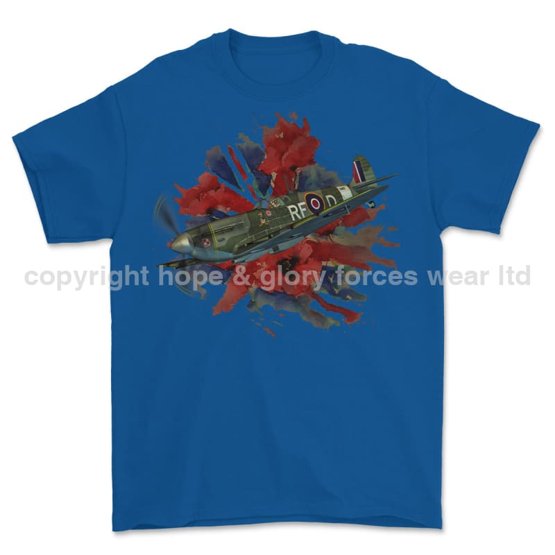 Poppy And Spitfire Lest We Forget Printed T-Shirt - Colourway 9