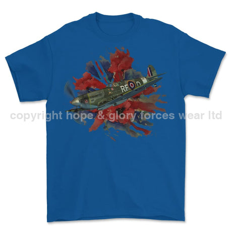 Poppy And Spitfire Lest We Forget Printed T-Shirt - Colourway 9