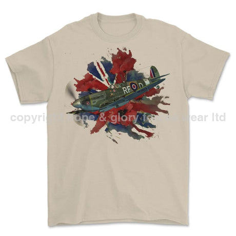 Poppy And Spitfire Lest We Forget Printed T-Shirt - Colourway 10