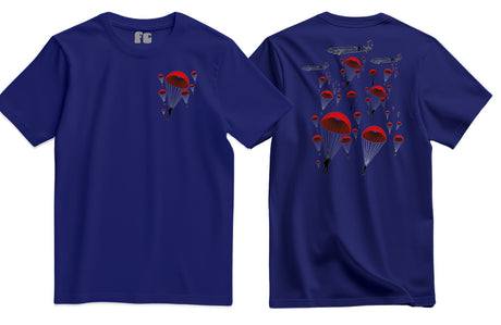 Poppy Chutes Lest We Forget Double Print T-Shirt - Navy Blue