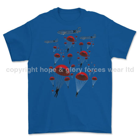 Poppy Chutes 'We Will Remember Them' Printed T-Shirt - Royal Blue