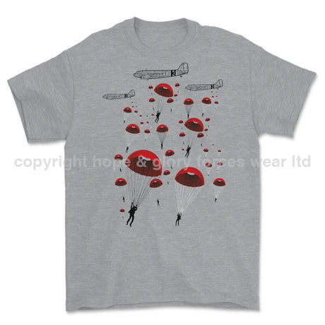 Poppy Chutes 'We Will Remember Them' Printed T-Shirt - Sports Grey