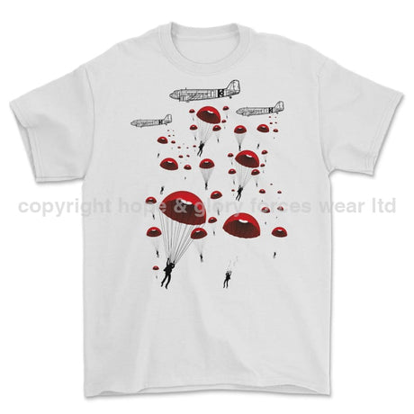 Poppy Chutes 'We Will Remember Them' Printed T-Shirt - White