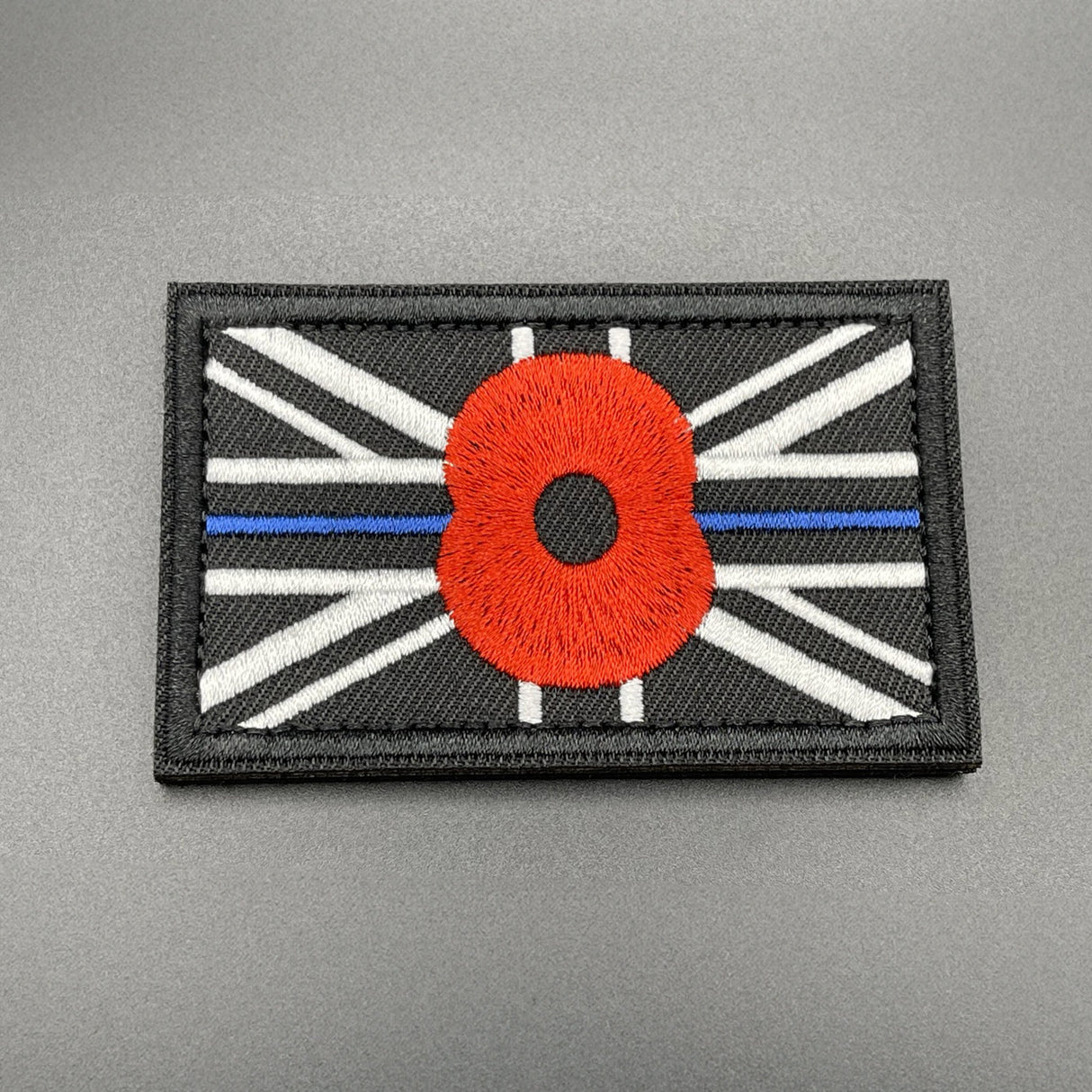 Remembrance Day Poppy Thin Blue Line Union Jack Patch Black | Task Outdoor