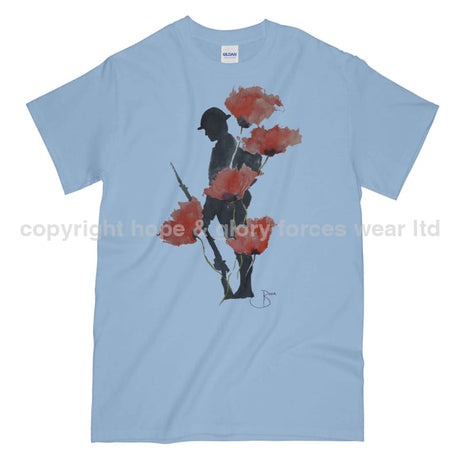 We Will Remember Them Printed T-Shirt - Carolina Blue