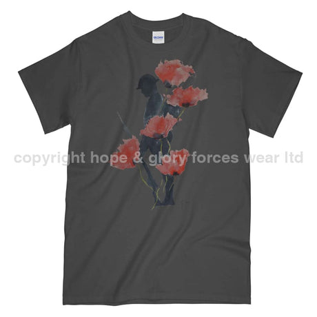 We Will Remember Them Printed T-Shirt - Charcoal