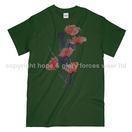 We Will Remember Them Printed T-Shirt - Commando Green