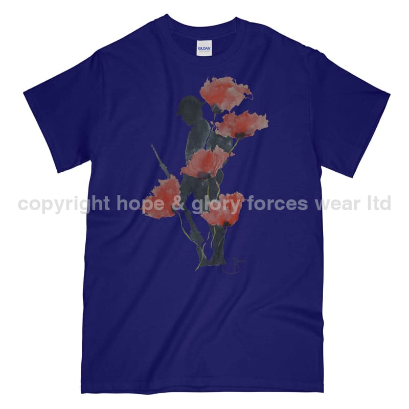 We Will Remember Them Printed T-Shirt - Navy Blue
