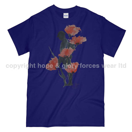 We Will Remember Them Printed T-Shirt - Navy Blue