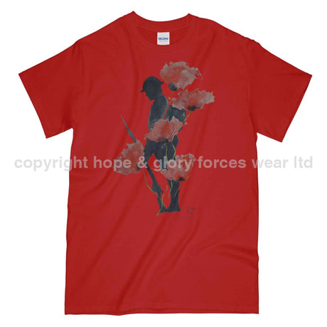 We Will Remember Them Printed T-Shirt - Red