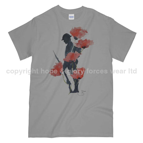 We Will Remember Them Printed T-Shirt - Sports Grey