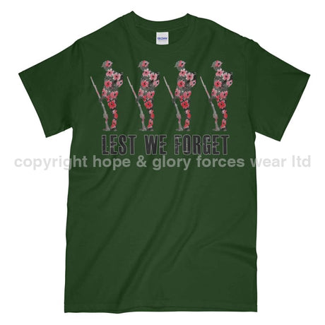 Poppy WW1 Tommy Lest We Forget Printed T-Shirt - Commando Green