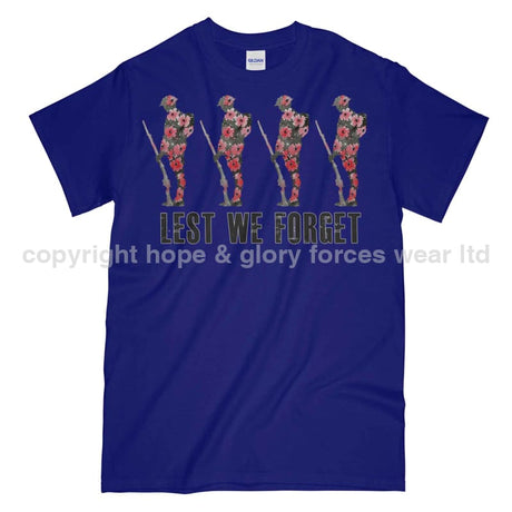 Poppy WW1 Tommy Lest We Forget Printed T-Shirt - Navy Blue