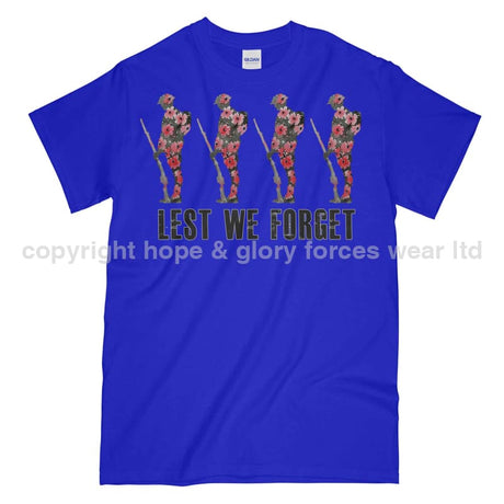 Poppy WW1 Tommy Lest We Forget Printed T-Shirt - Royal Blue