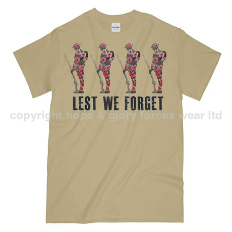 Poppy WW1 Tommy Lest We Forget Printed T-Shirt - Sand