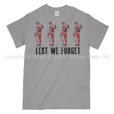 Poppy WW1 Tommy Lest We Forget Printed T-Shirt - Sports Grey
