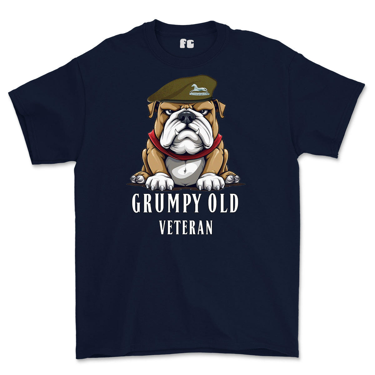 Grumpy Old PWO Own Regiment of Yorkshire Veteran Printed T-Shirt - Navy Blue