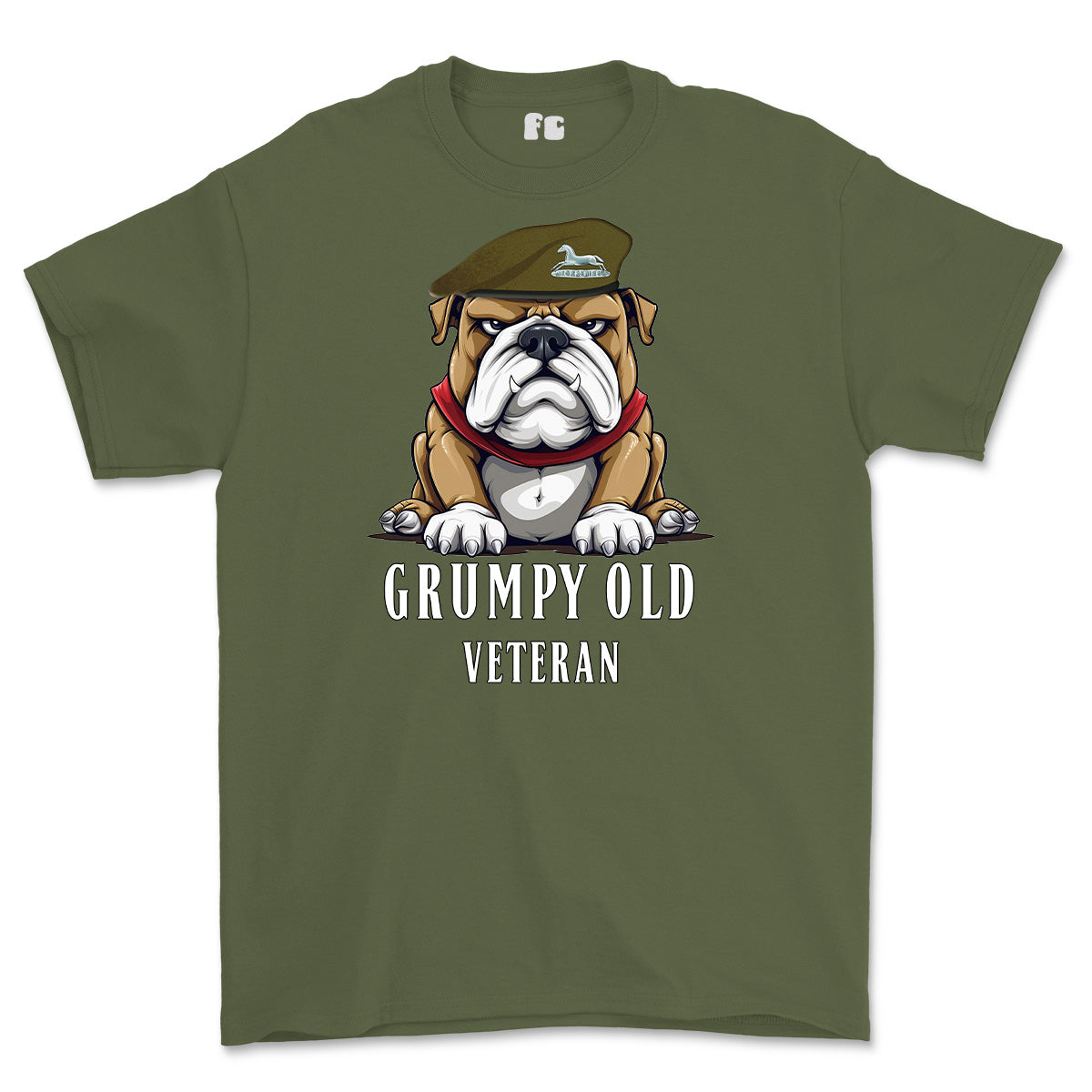 Grumpy Old PWO Own Regiment of Yorkshire Veteran Printed T-Shirt - Olive Green