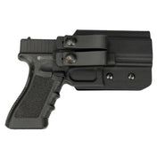 Kydex Customs Pro Series Covert Glock Holster in black from the front on white background