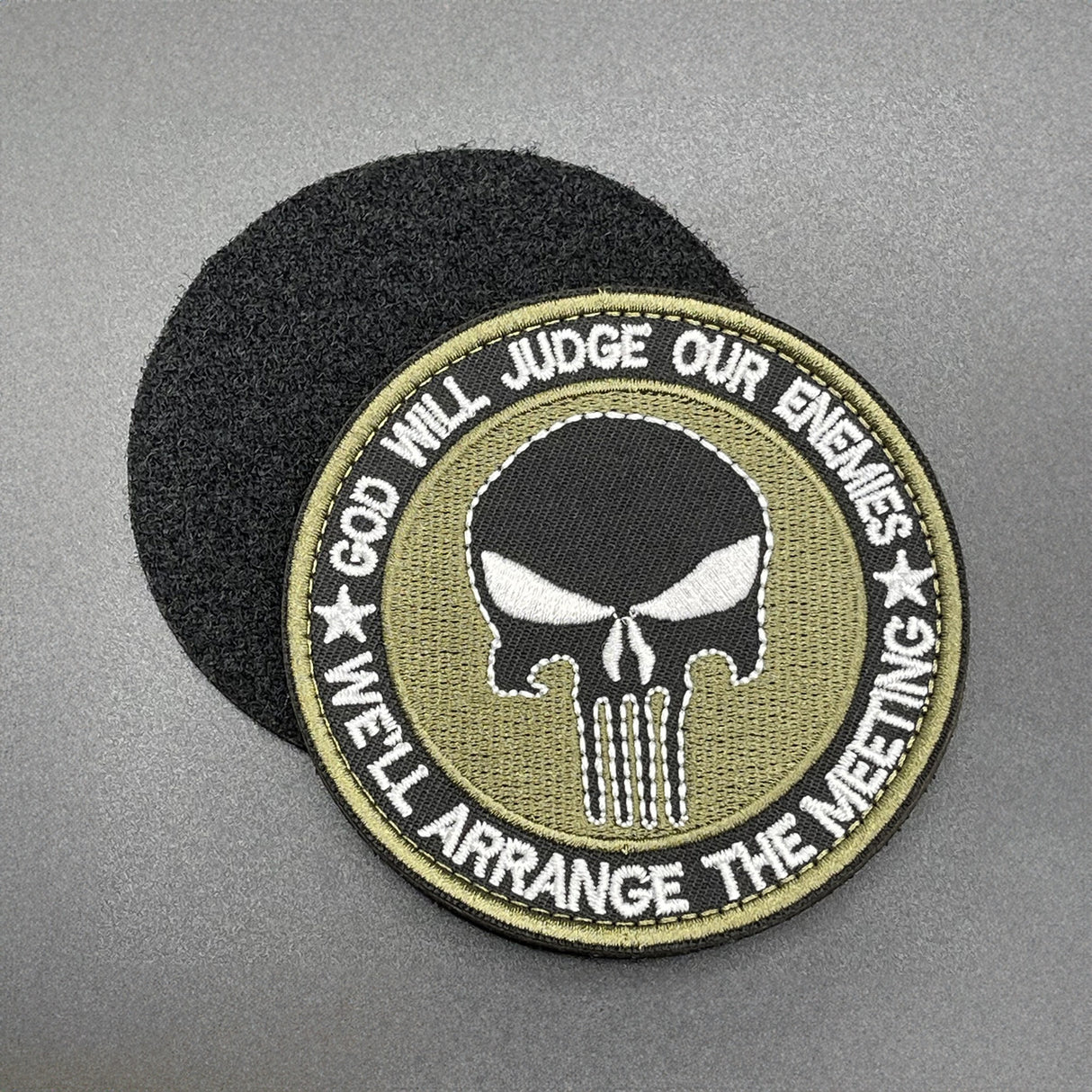 Punisher Skull Enemies Patch Green, Hook & Loop, 8cm | Task Outdoor