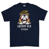 Grumpy Old PWRR Veteran Tiger Printed T-Shirt - Navy Blue