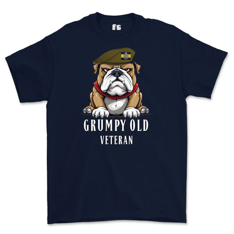 Grumpy Old PWRR Veteran Tiger Printed T-Shirt - Navy Blue