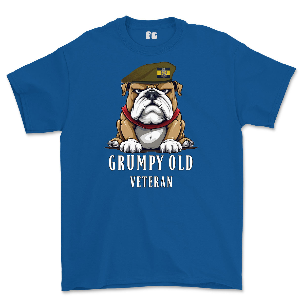 Grumpy Old PWRR Veteran Tiger Printed T-Shirt - Royal Blue