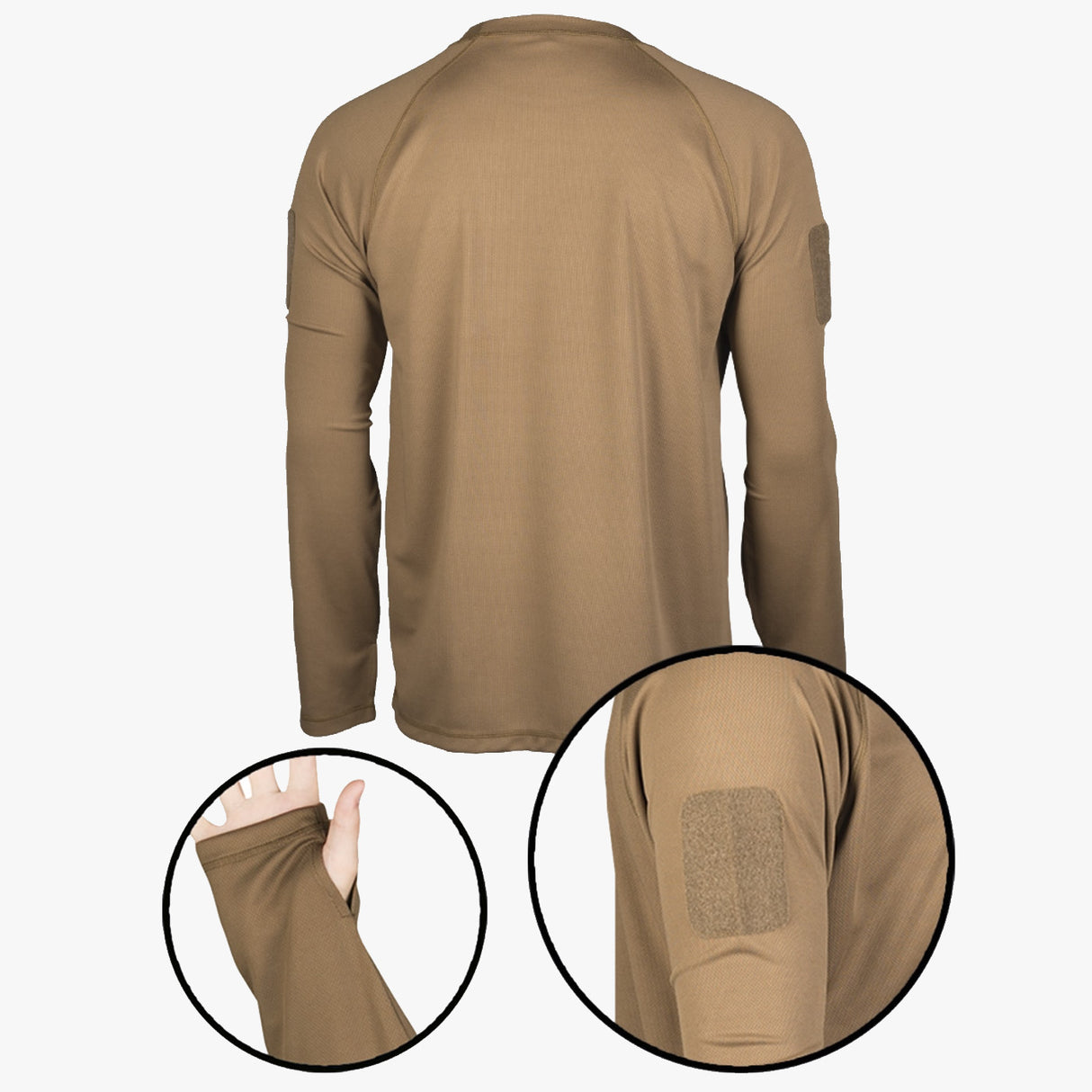 Mil-Tec Quick Dry Long Sleeve Mesh Base Layer Shirt Coyote | Task Outdoor